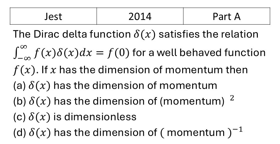 JEST 2014 Delta, Beta, Gamma functions previous year question JEST_2014_Q17