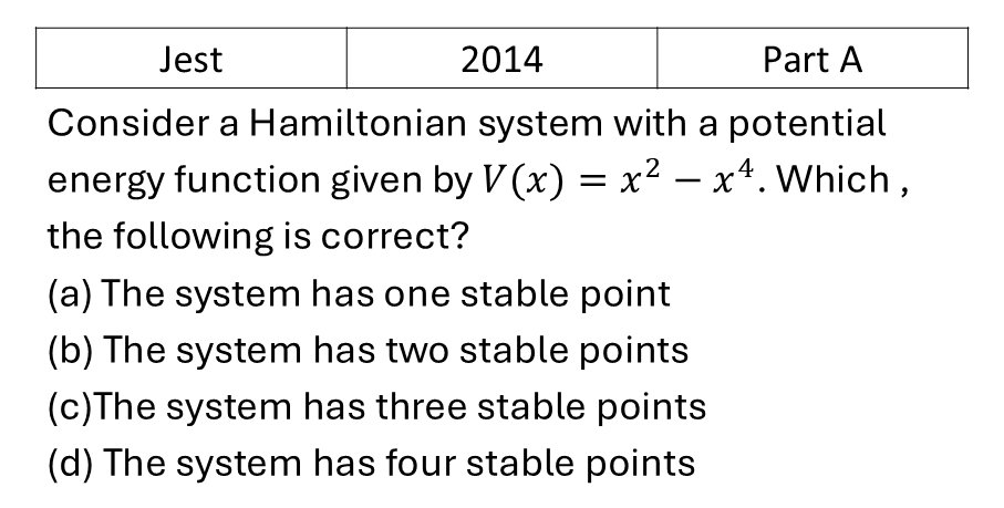 JEST 2014 Oscillations previous year question JEST_2014_Q4