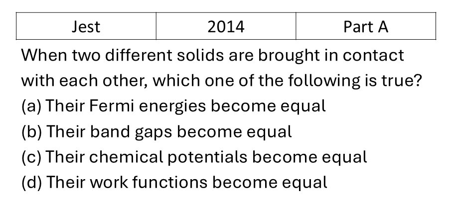 JEST 2014 Semiconductor Physics previous year question JEST_2014_Q9