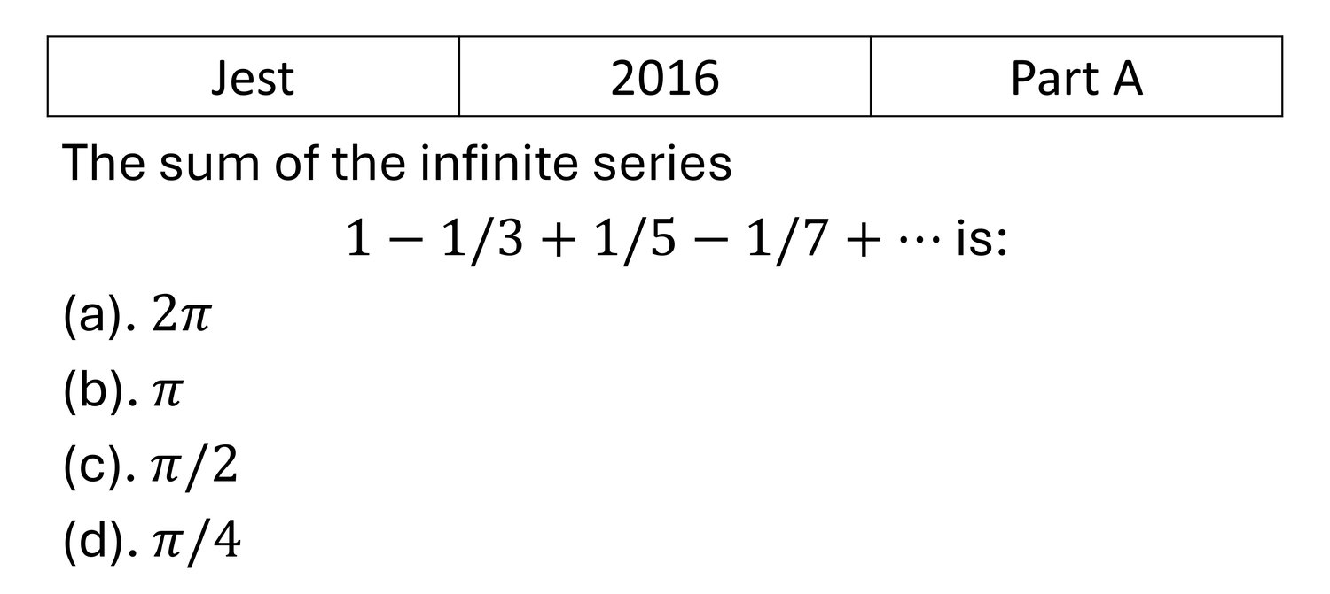 JEST 2016 Basic Calculus previous year question JEST_2016_Q17
