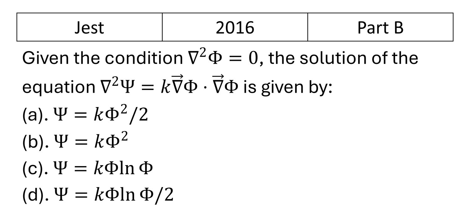 JEST 2016 Vector Analysis previous year question JEST_2016_Q34