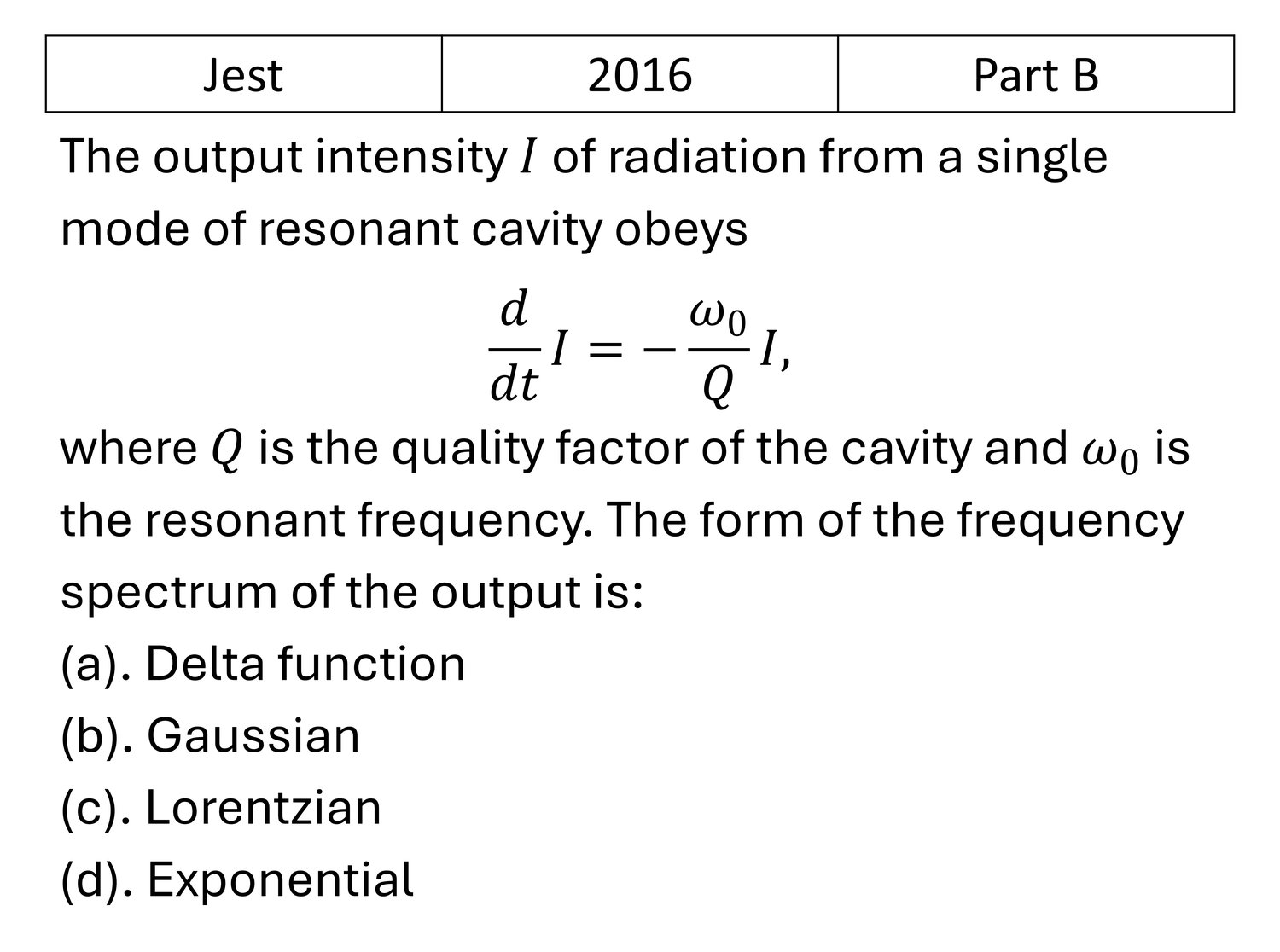 JEST 2016 Laplace and Fourier previous year question JEST_2016_Q35