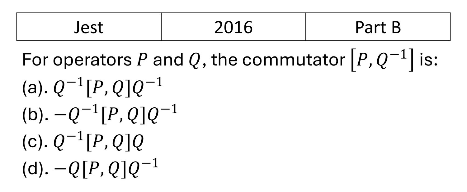 JEST 2016 Basic Quantum Mechanics previous year question JEST_2016_Q36