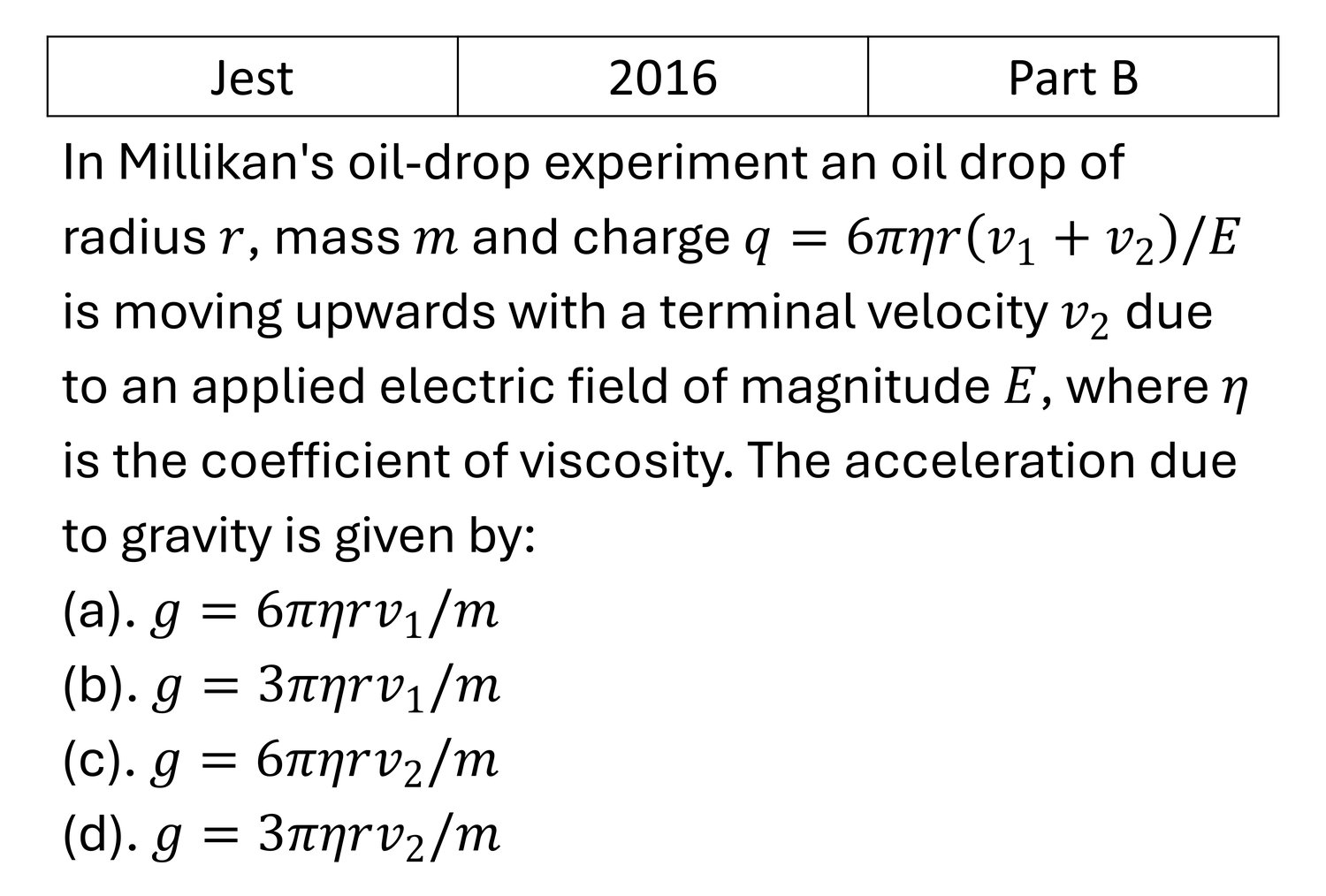 JEST 2016 Bulk Matter previous year question JEST_2016_Q48
