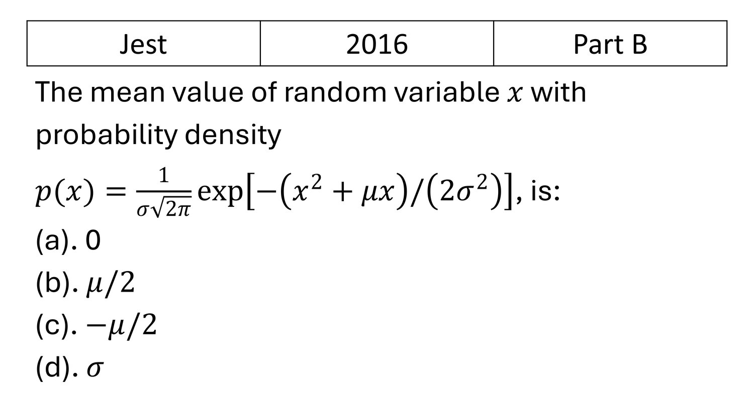 JEST 2016 Probability previous year question JEST_2016_Q50
