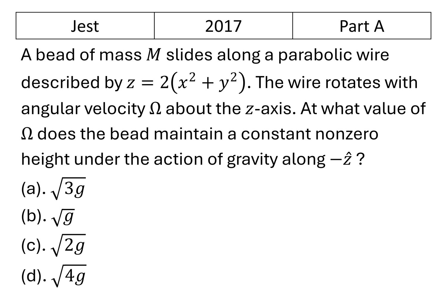 JEST 2017 Lagrangian and Hamiltonian previous year question JEST_2017_Q11