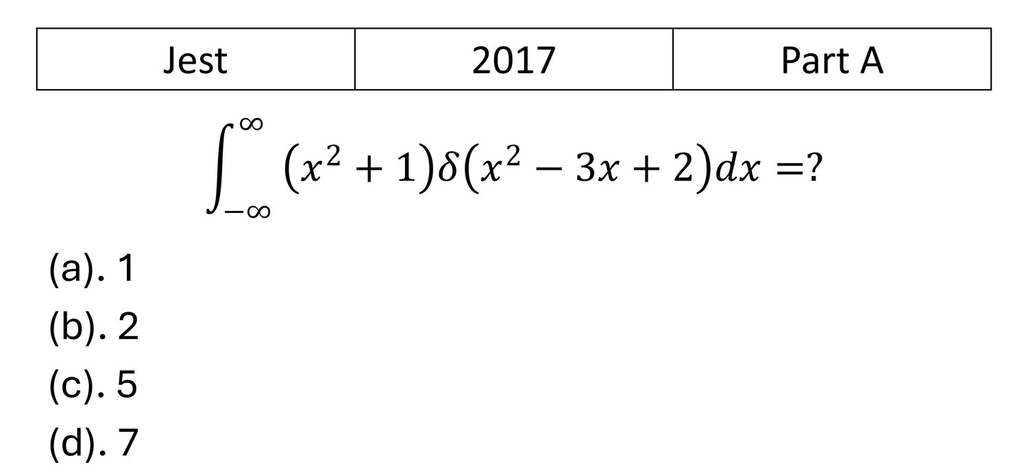 JEST 2017 Delta, Beta, Gamma functions previous year question JEST_2017_Q14