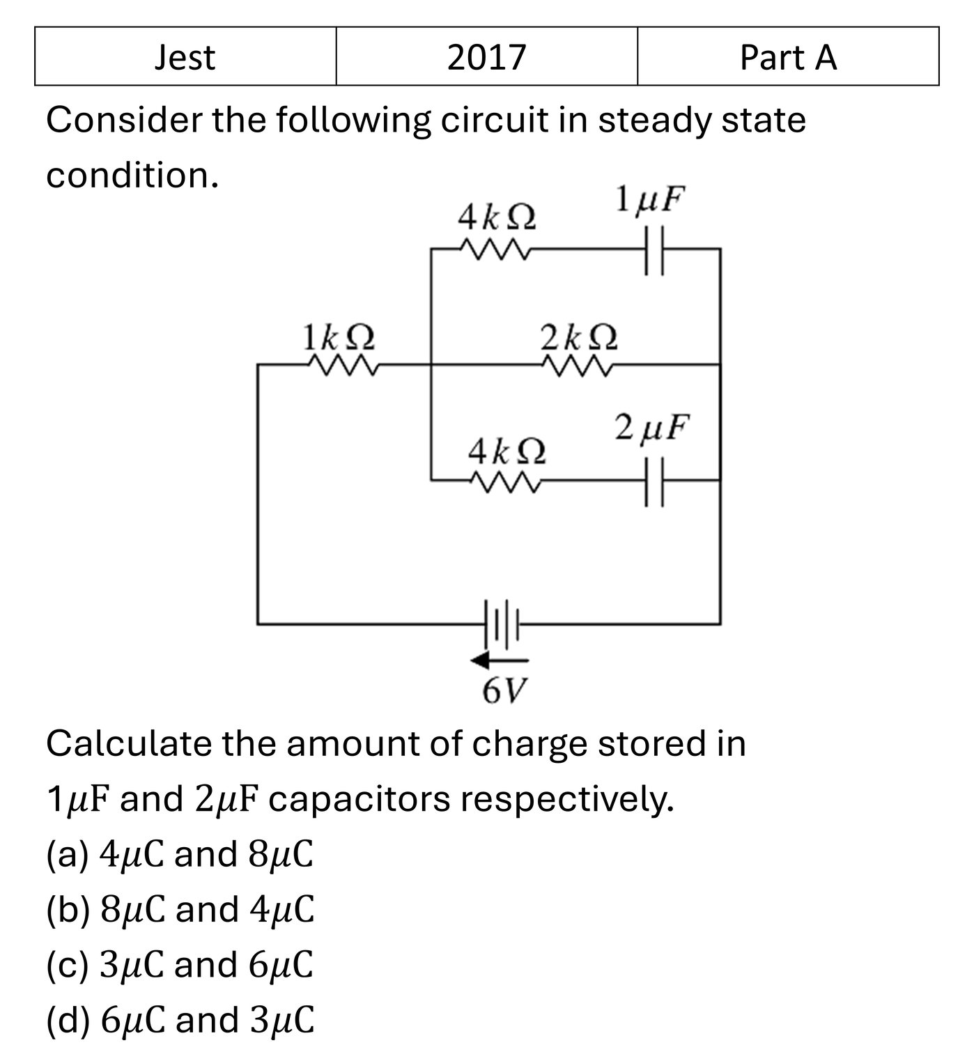 JEST 2017 Basic Electronics previous year question JEST_2017_Q20