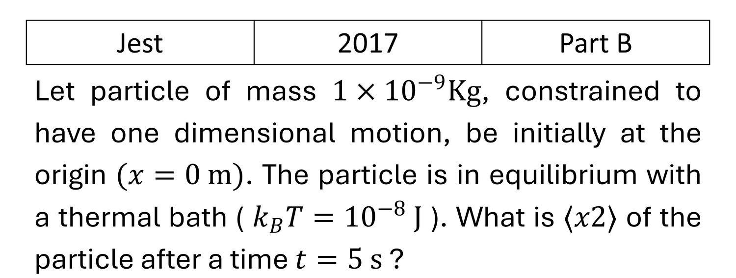 JEST 2017 Kinetic theory of gases previous year question JEST_2017_Q31