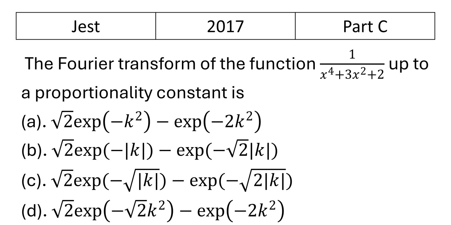 JEST 2017 Laplace and Fourier previous year question JEST_2017_Q45