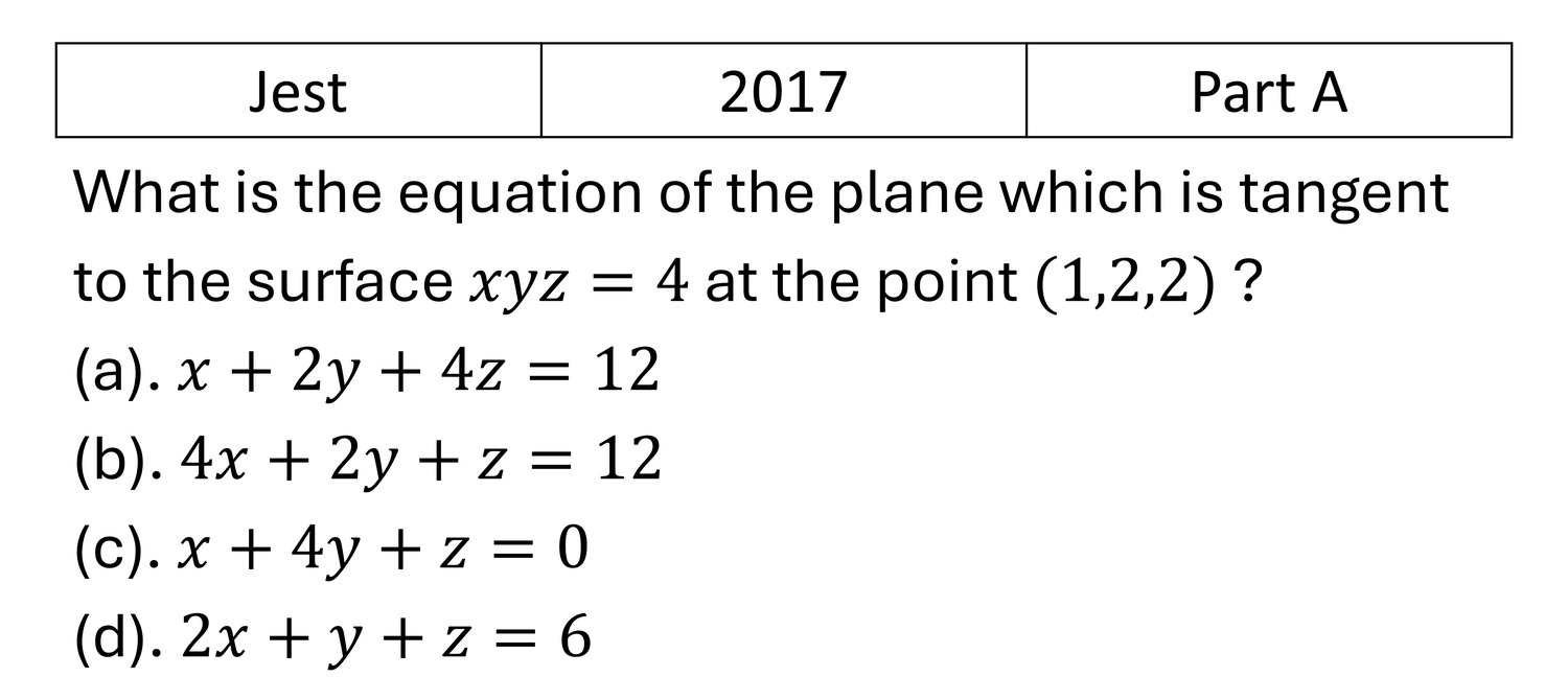 JEST 2017 Vector Analysis previous year question JEST_2017_Q8