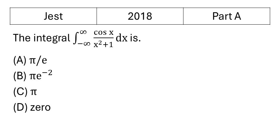JEST 2018 Complex Analysis previous year question JEST_2018_Q18