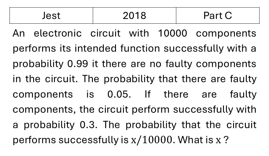 JEST 2018 Probability previous year question JEST_2018_Q43