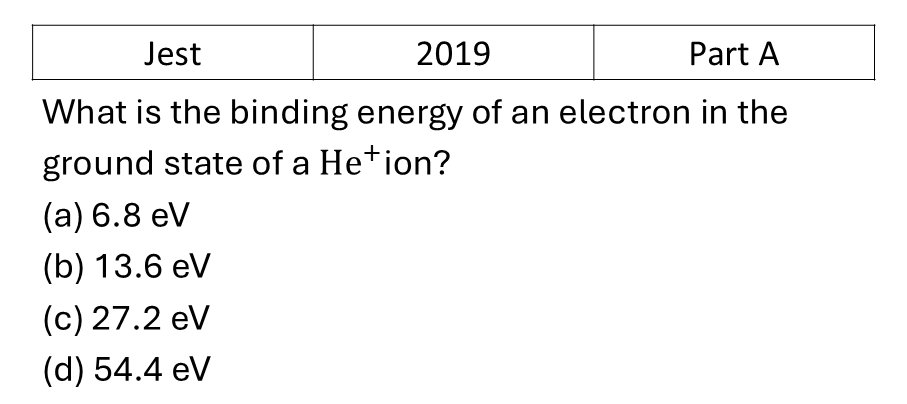 JEST 2019 Angular momentum and hydrogen atom previous year question JEST_2019_Q12