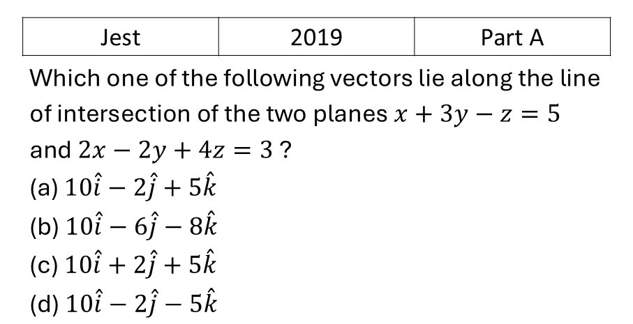 JEST 2019 Vector Analysis previous year question JEST_2019_Q4