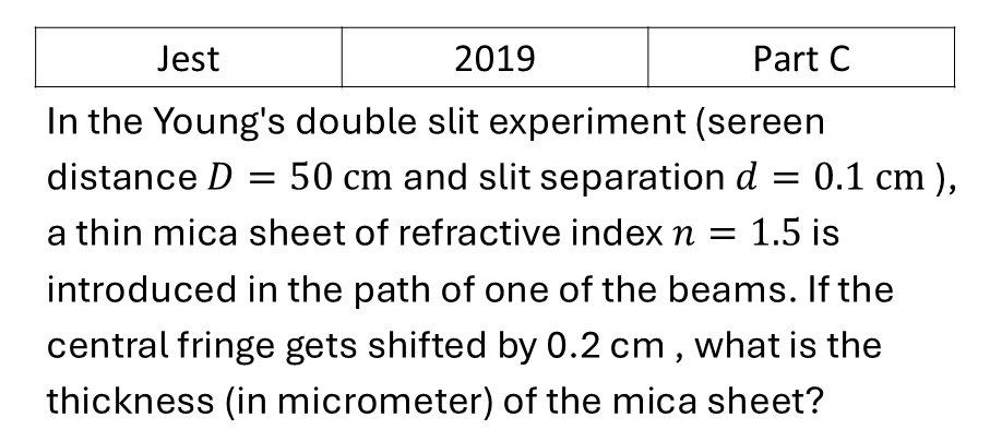 JEST 2019 Interference previous year question JEST_2019_Q46