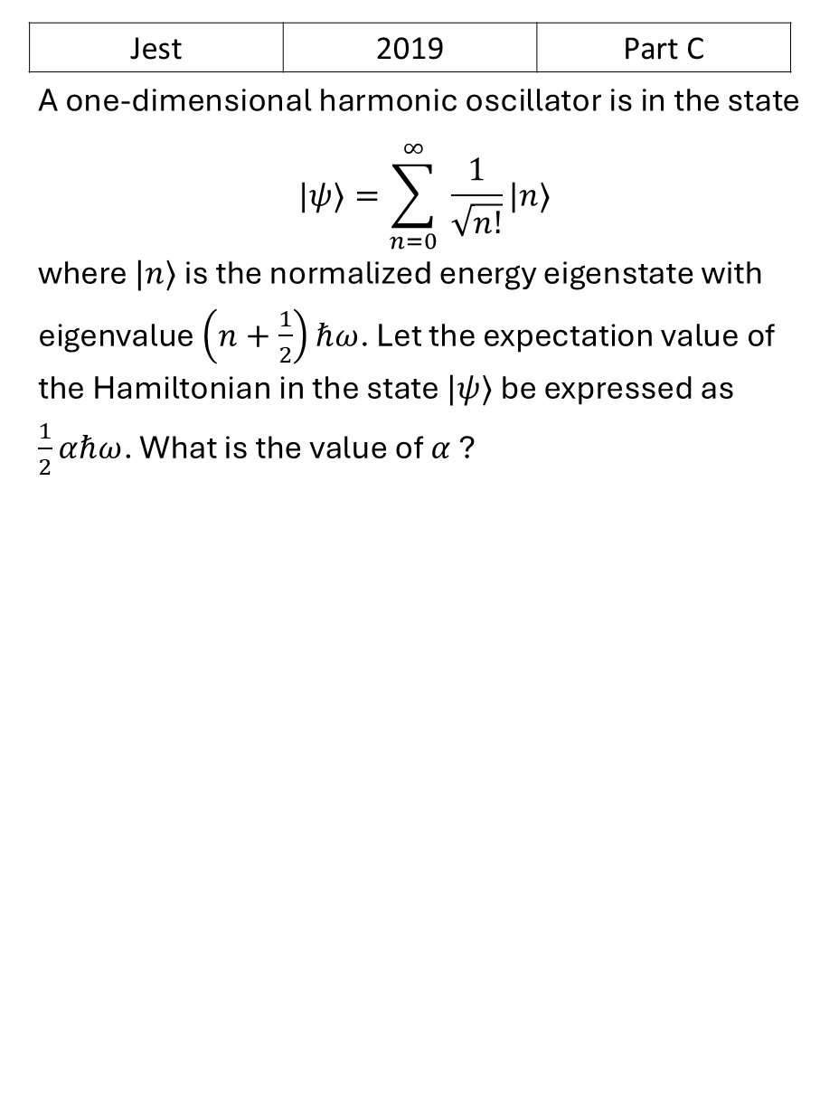 JEST 2019 Quantum Harmonic Oscillator previous year question JEST_2019_Q50