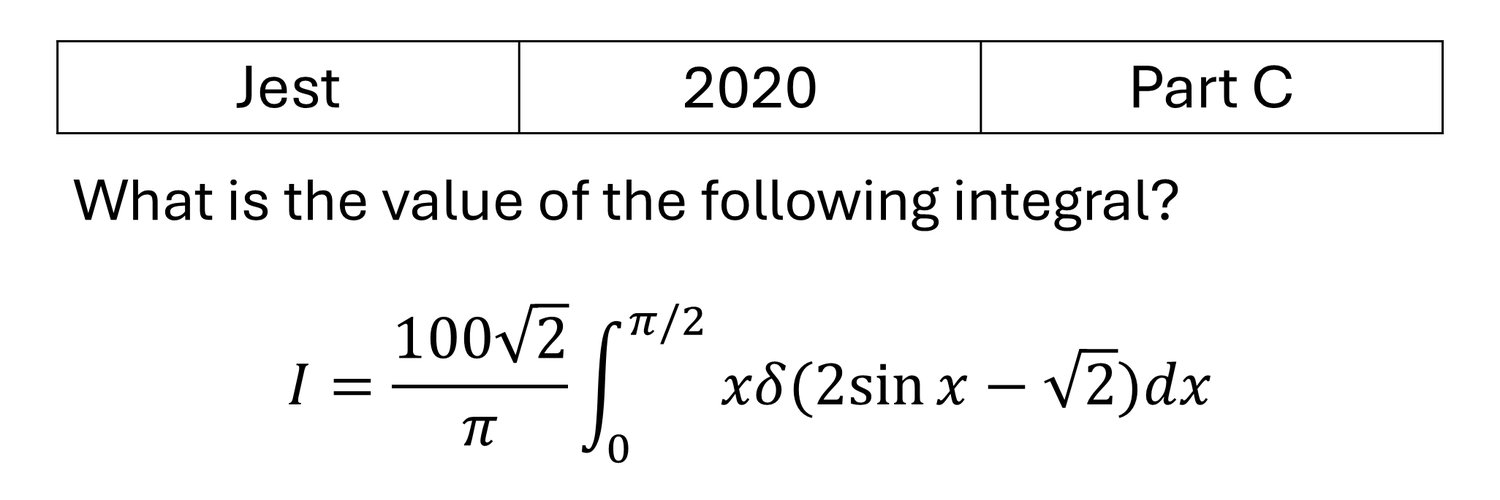 JEST 2020 Delta, Beta, Gamma functions previous year question JEST_2020_Q45
