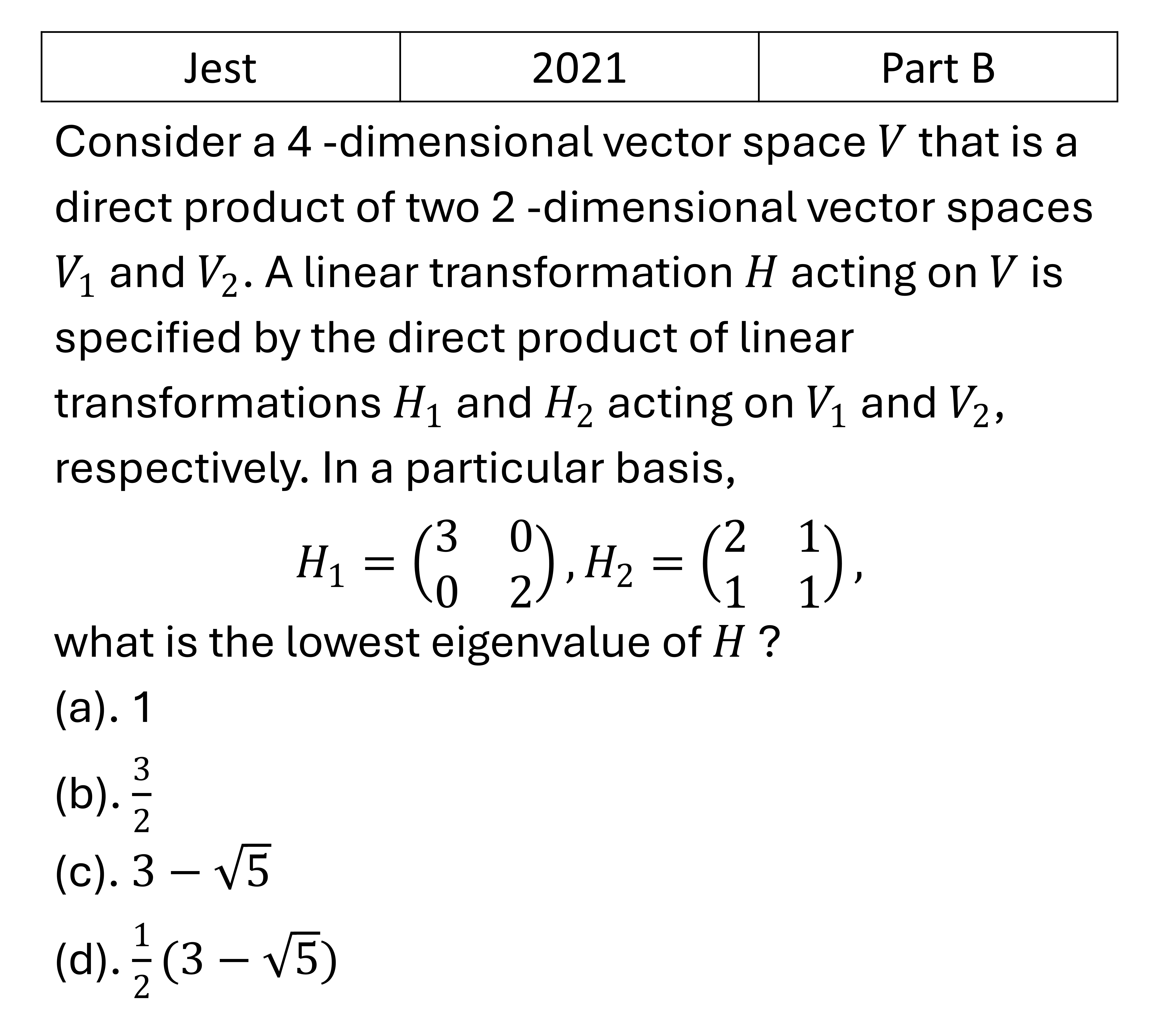 JEST 2021 Basic Quantum Mechanics previous year question JEST_2021_Q37
