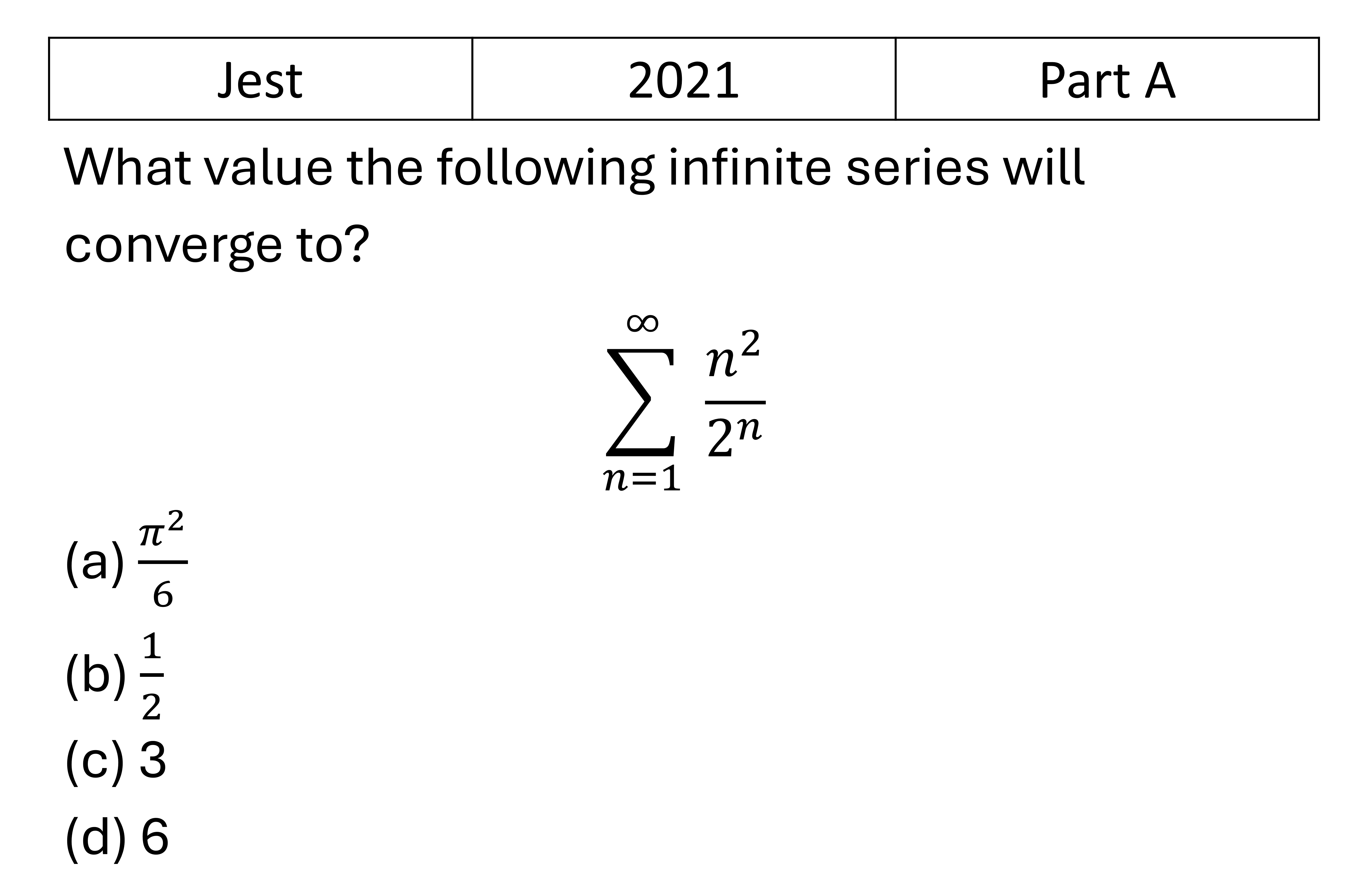 JEST 2021 Basic Calculus previous year question JEST_2021_Q5
