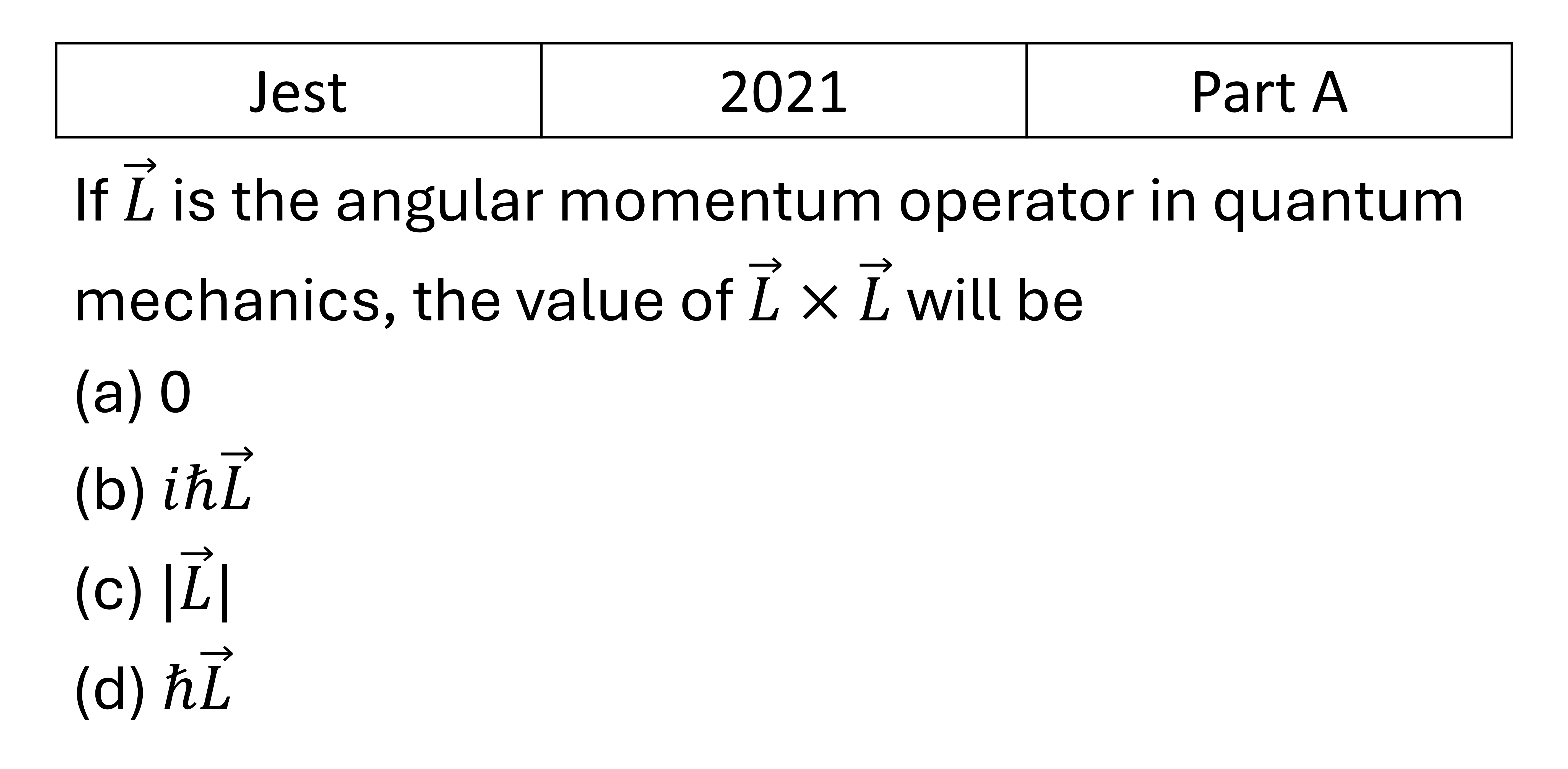JEST 2021 Basic Quantum Mechanics previous year question JEST_2021_Q6