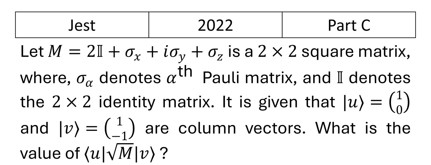 JEST 2022 Matrices previous year question JEST_2022_Q47