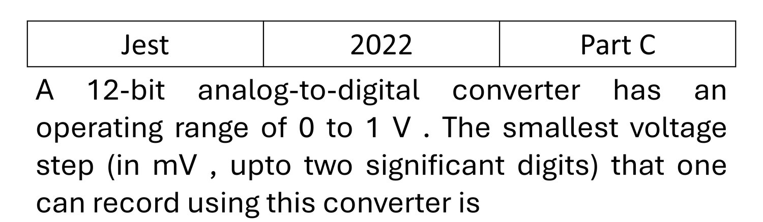 JEST 2022 ADA Conversion previous year question JEST_2022_Q49