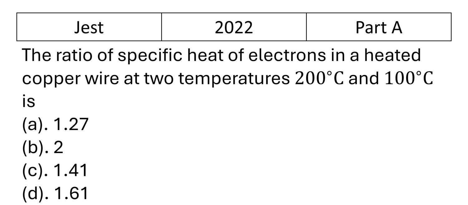 JEST 2022 Semiconductor Physics previous year question JEST_2022_Q8