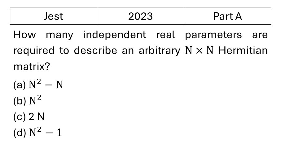 JEST 2023 Matrices previous year question JEST_2023_Q22