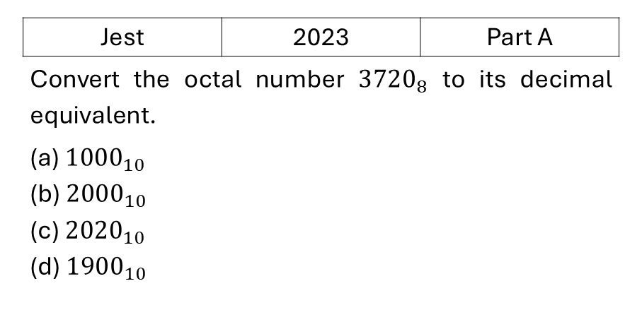 JEST 2023 Digital Electronics previous year question JEST_2023_Q24