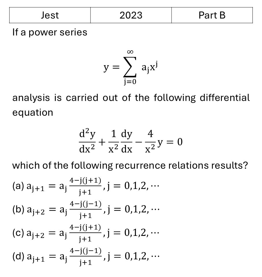 JEST 2023 Special Functions previous year question JEST_2023_Q33