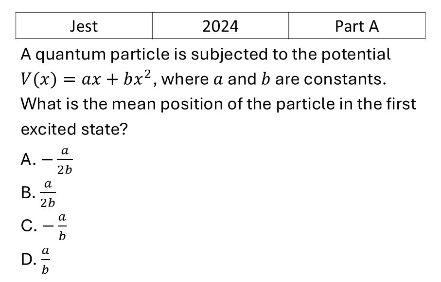 JEST 2024 WKB and Variational previous year question JEST_2024_Q24