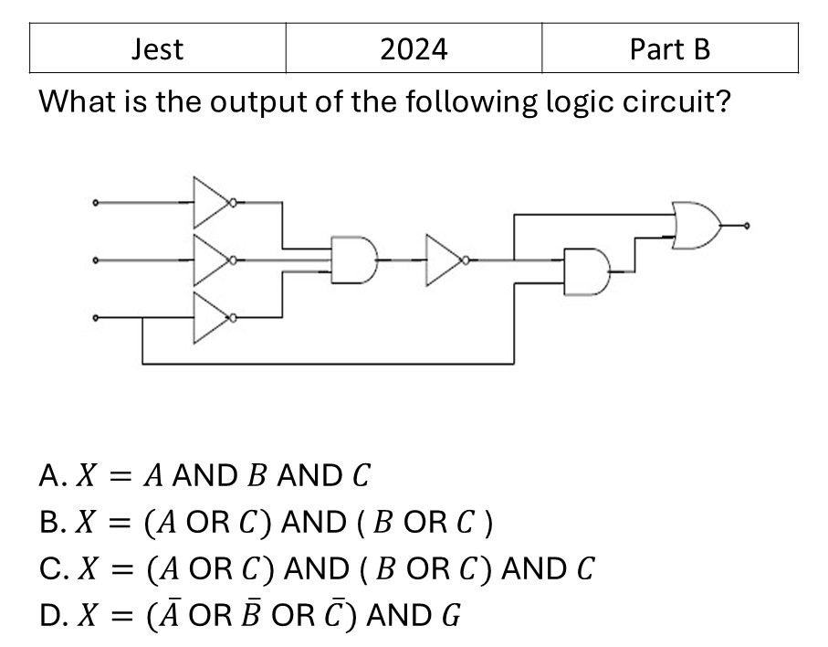 JEST 2024 Digital Electronics previous year question JEST_2024_Q38