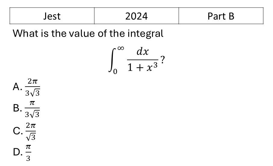 JEST 2024 Complex Analysis previous year question JEST_2024_Q39