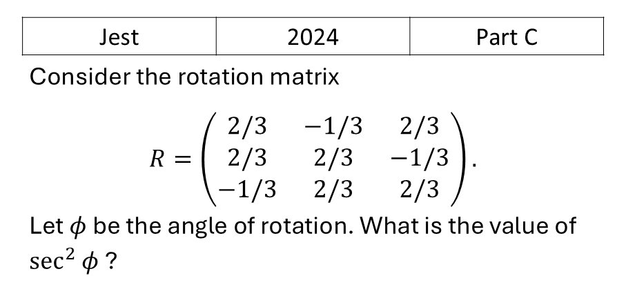 JEST 2024 Matrices previous year question JEST_2024_Q43