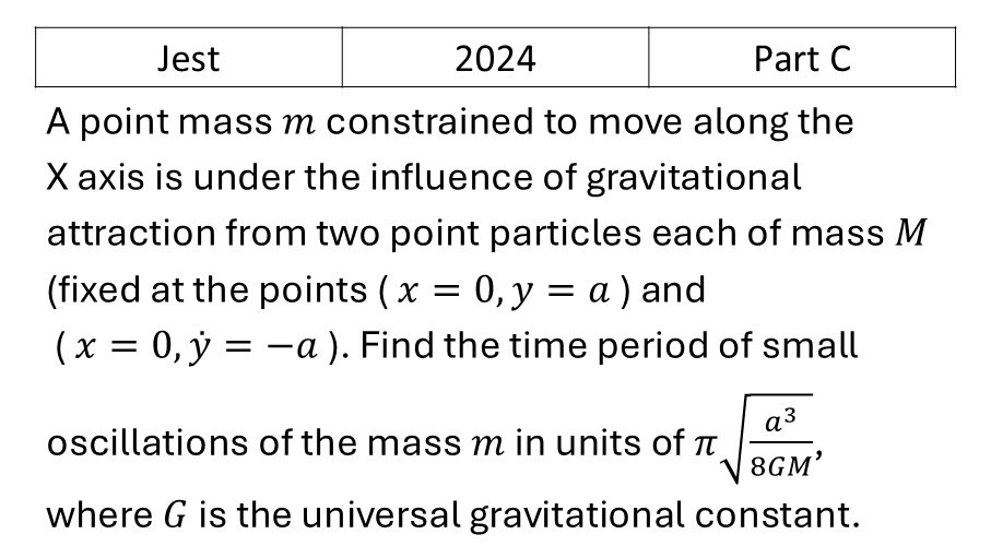 JEST 2024 Oscillations previous year question JEST_2024_Q46