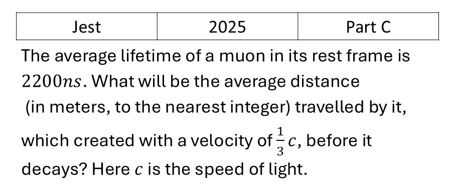 JEST 2025 Relativity previous year question JEST_2025_Q43