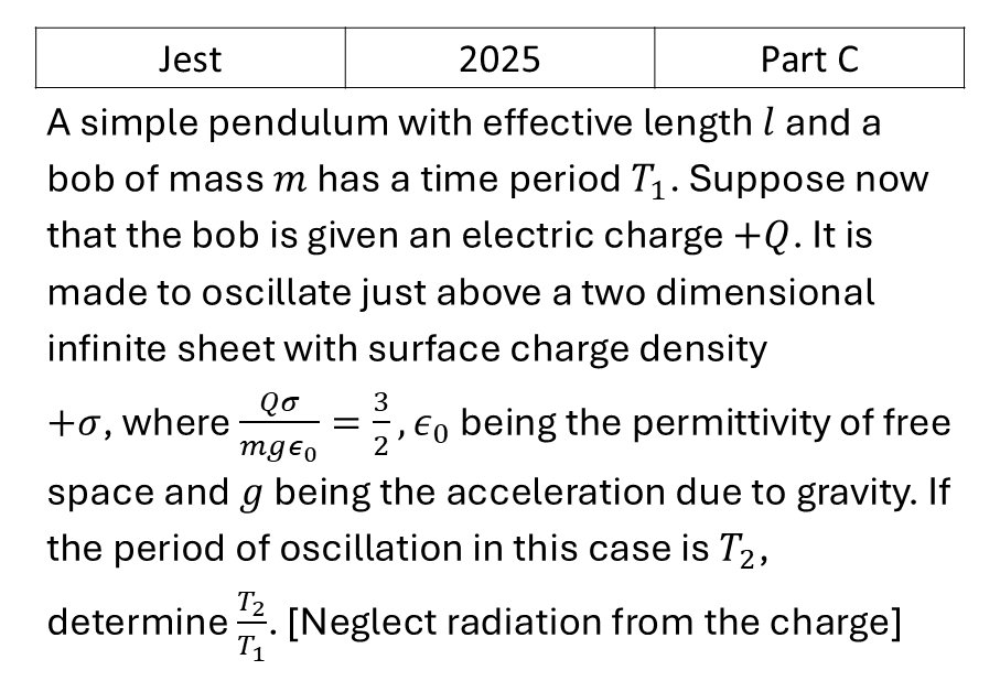 JEST 2025 Oscillations previous year question JEST_2025_Q46
