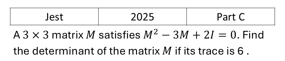JEST 2025 Matrices previous year question JEST_2025_Q49