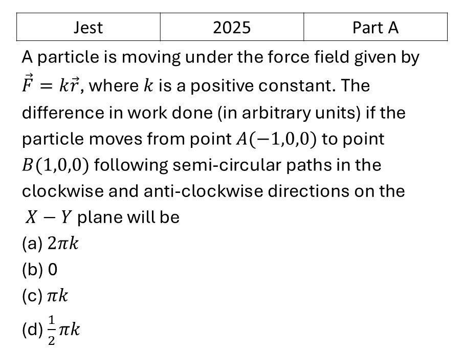 JEST 2025 Central Force and Gravitation previous year question JEST_2025_Q6