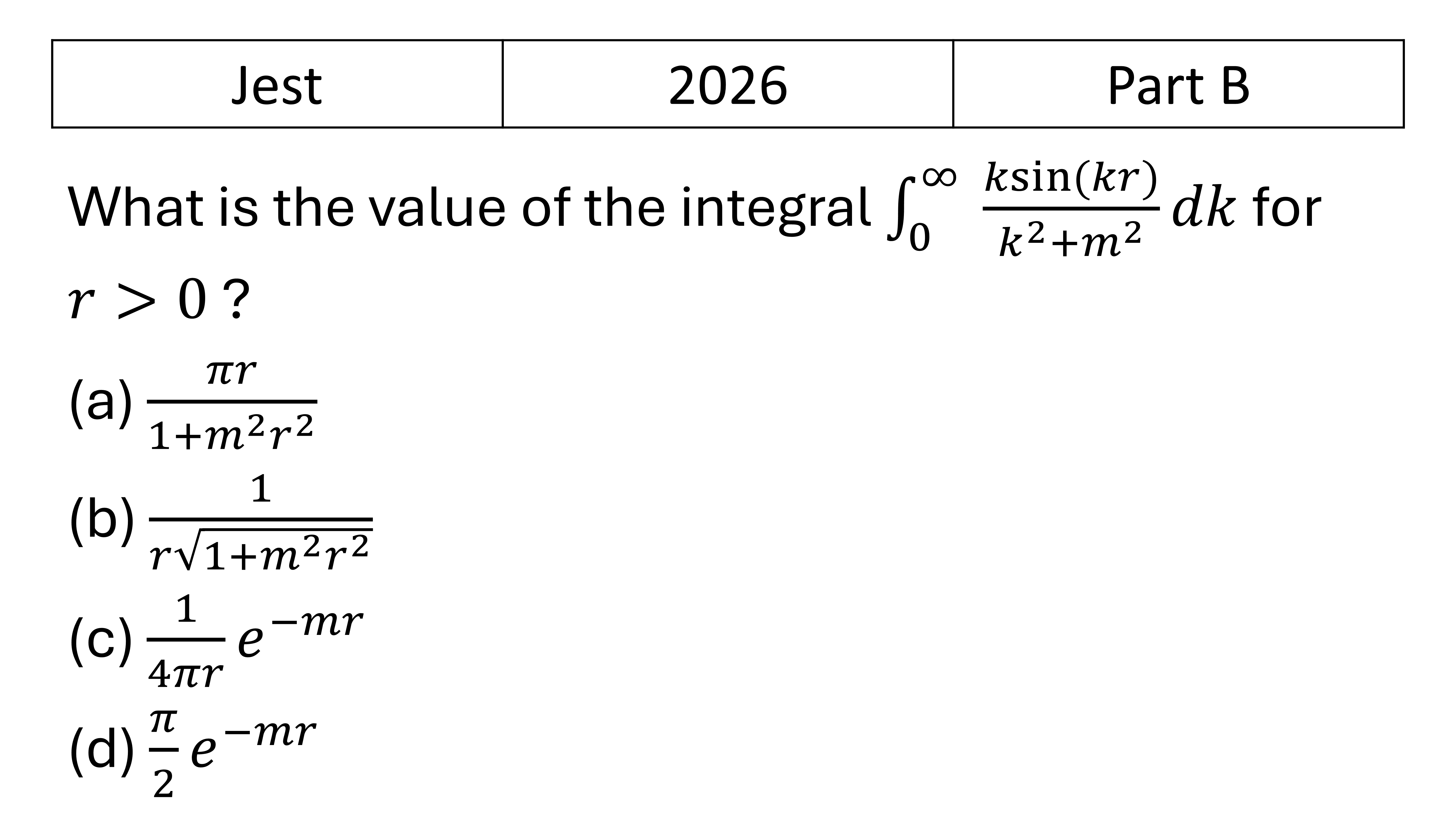 JEST 2026 Complex Analysis previous year question JEST_2026_Q17