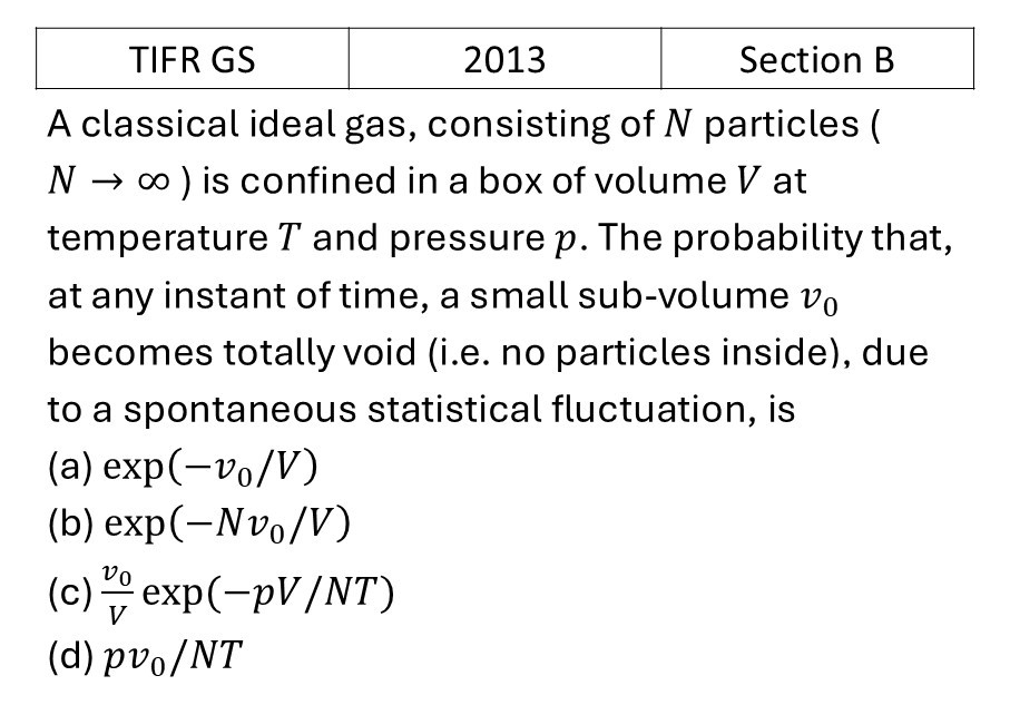 TIFR 2013 B Canonical Ensemble previous year question TIFR_2013_B_Q9