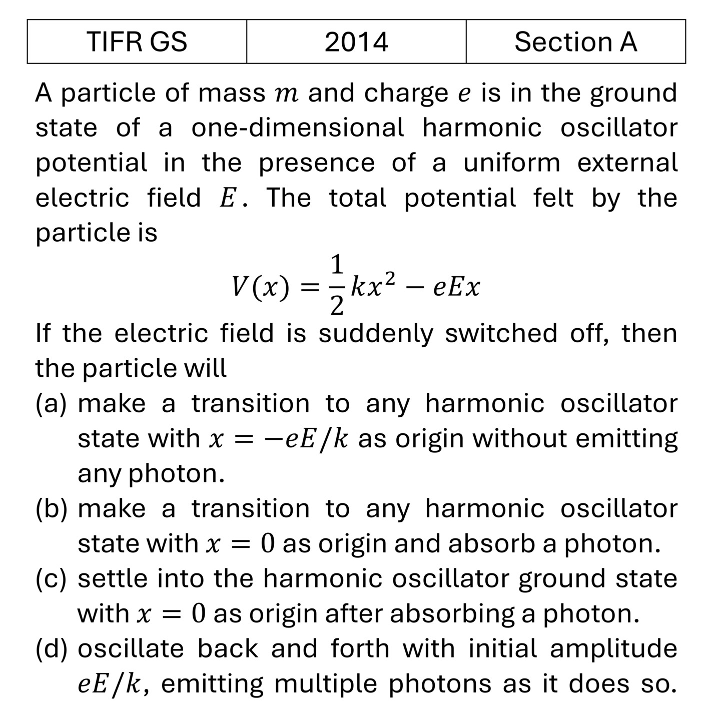 TIFR 2014 A Pertubation theory previous year question TIFR_2014_A_Q11