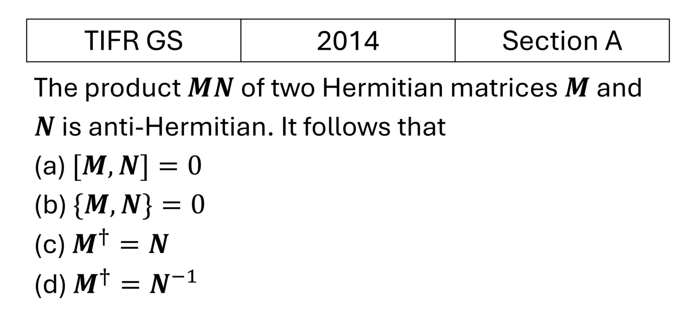 TIFR 2014 A Matrices previous year question TIFR_2014_A_Q4