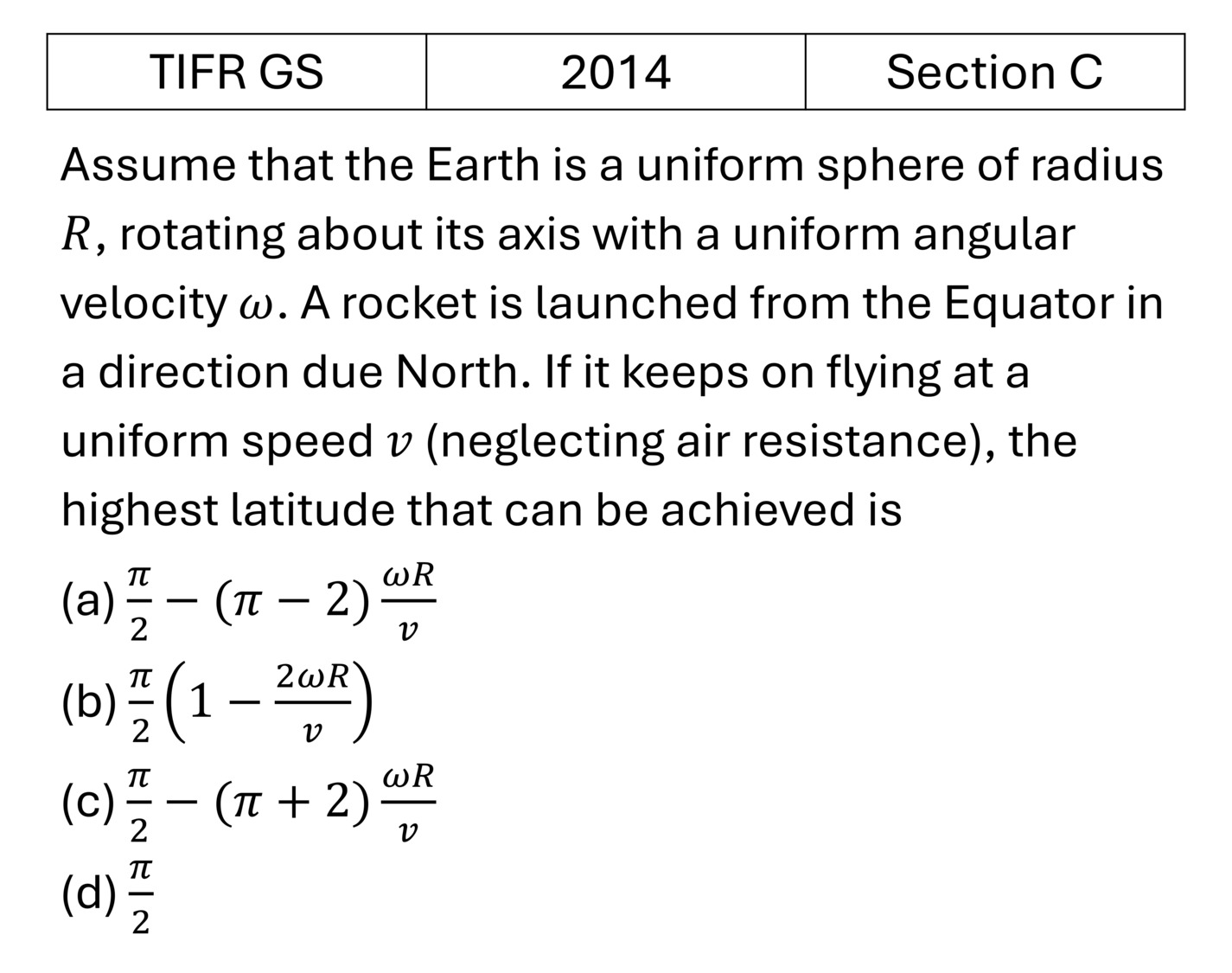 TIFR 2014 C Pseudo Forces previous year question TIFR_2014_C_Q43