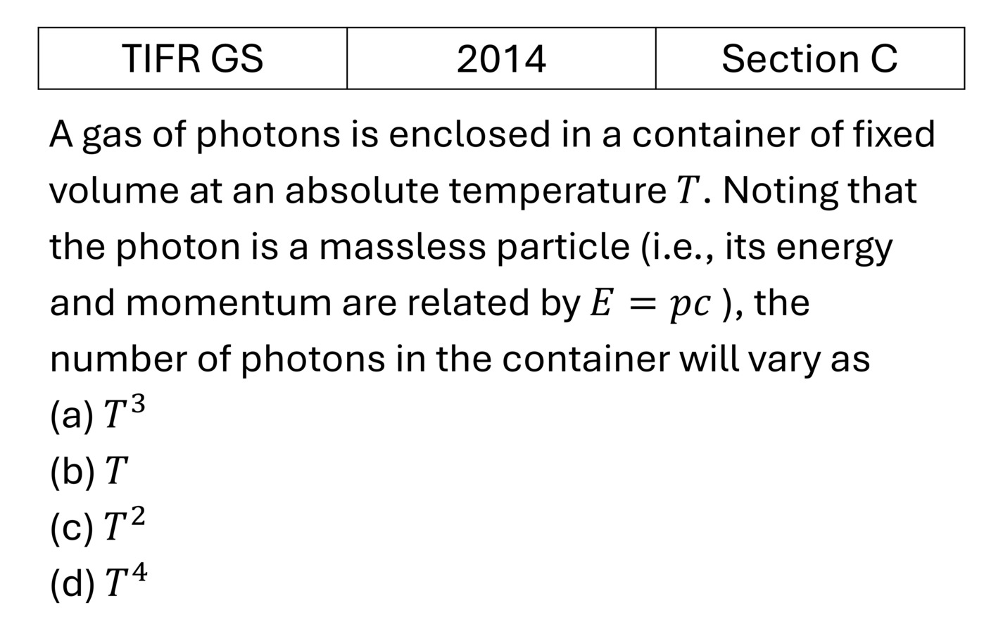 TIFR 2014 C Quantum Stat. Mech. previous year question TIFR_2014_C_Q48