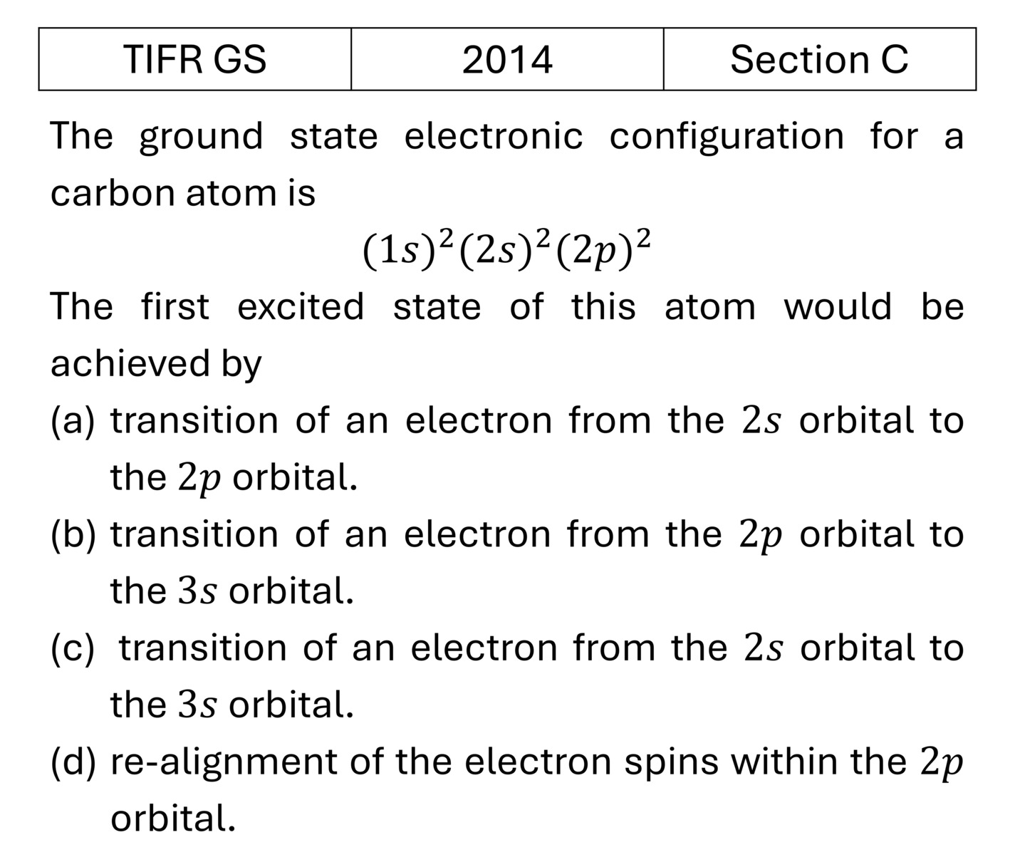 TIFR 2014 C Effects in atomic physics previous year question TIFR_2014_C_Q50