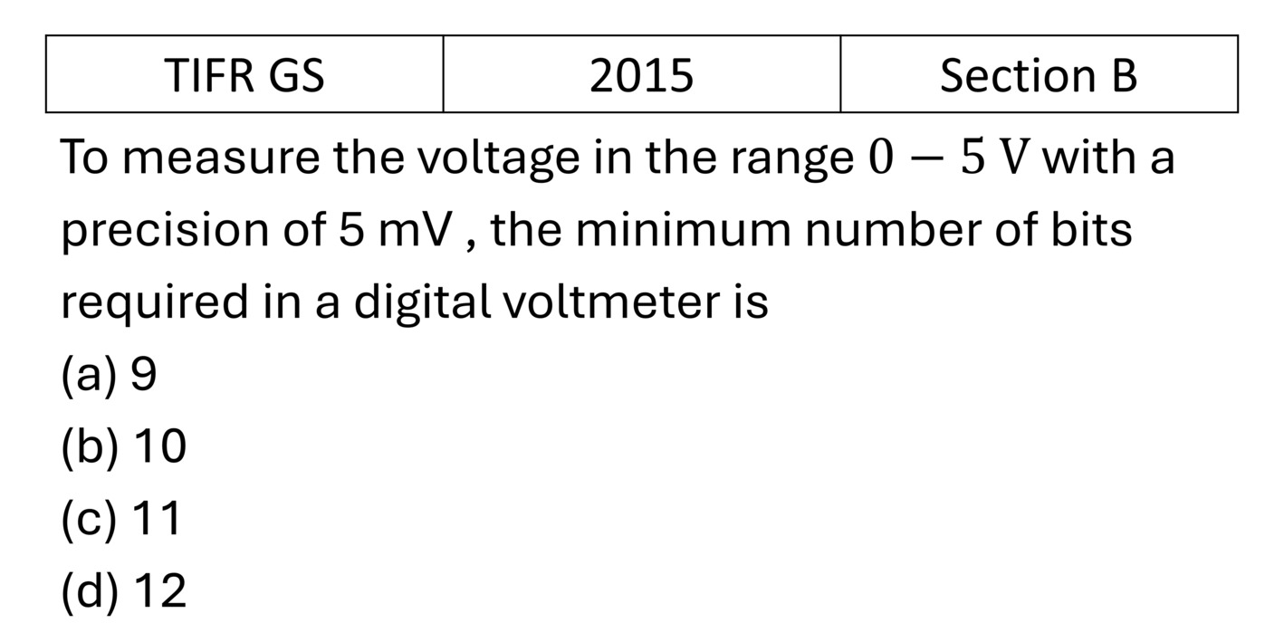 TIFR 2015 B Instruments previous year question TIFR_2015_B_Q14