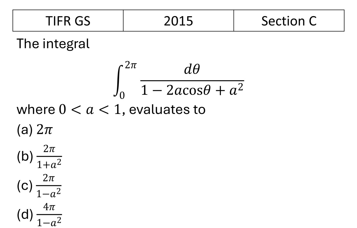 TIFR 2015 C Complex Analysis previous year question TIFR_2015_C_Q1