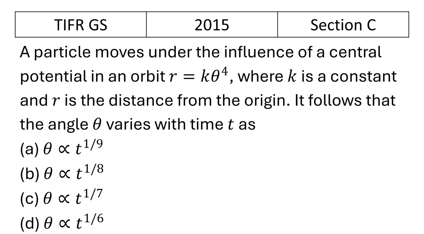 TIFR 2015 C Central Forces, Gravitation and Universe previous year question TIFR_2015_C_Q3